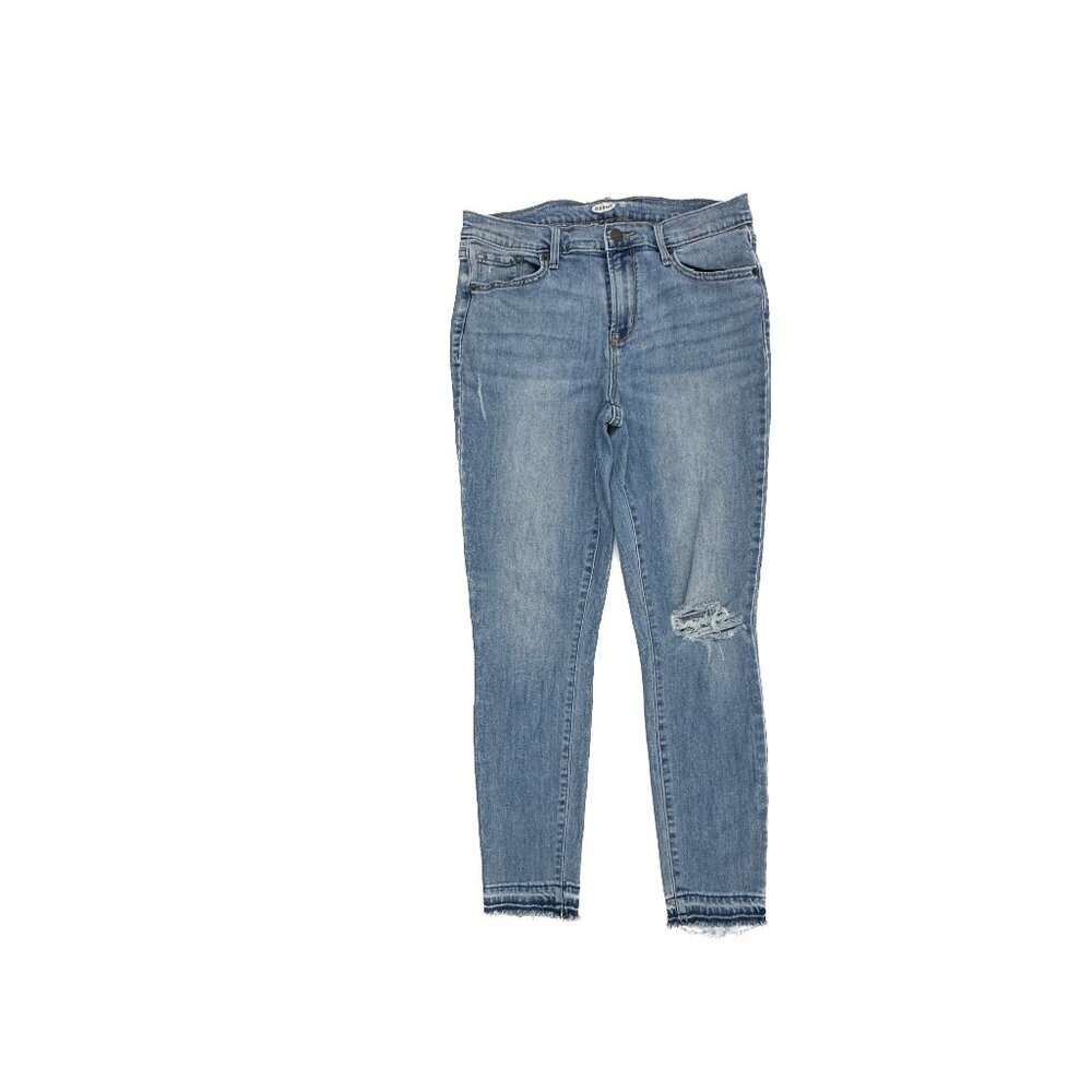 Old Navy Curvy Skinny Raw Hem Distressed Women's size 10 Medium Blue Denim Jeans